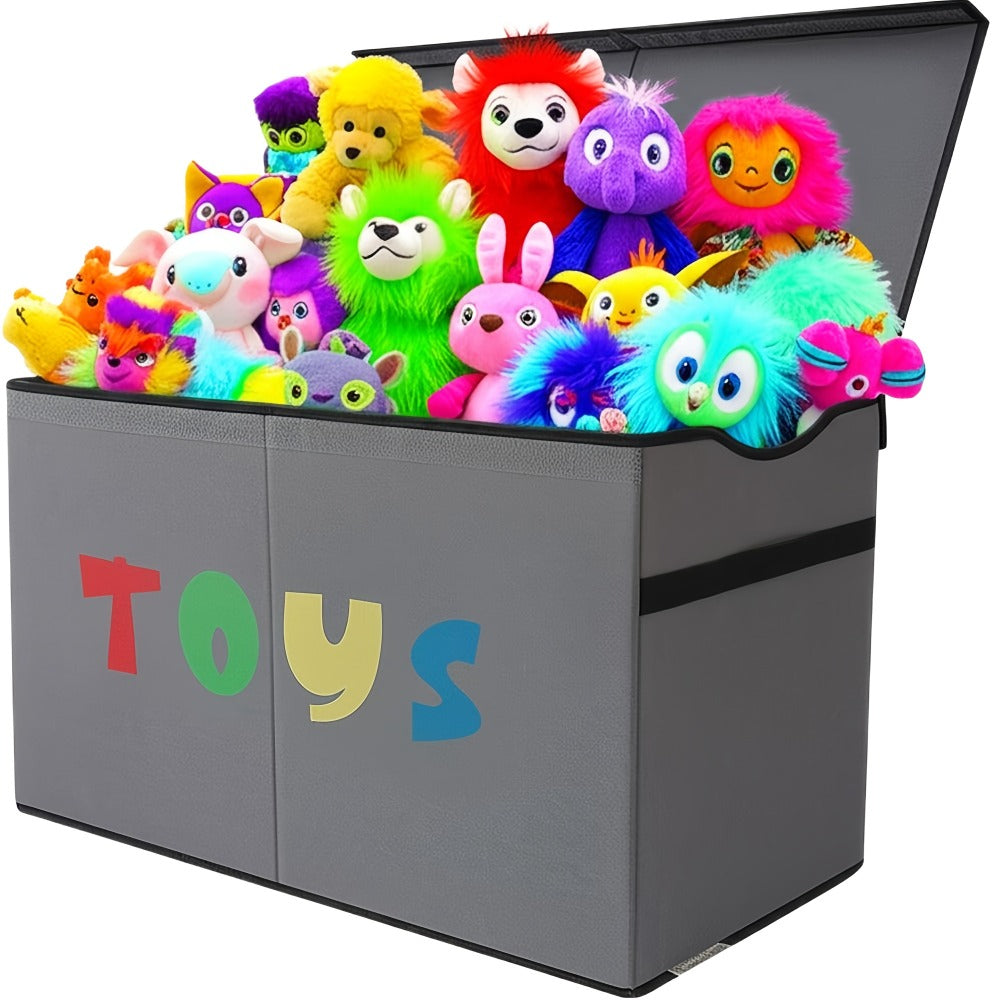 Extra Large Collapsible Kids Storage Chest with Lid, 31.7 Gal Toy Box Organizer Bins for Boys Girls Bedroom Nursery Living Room
