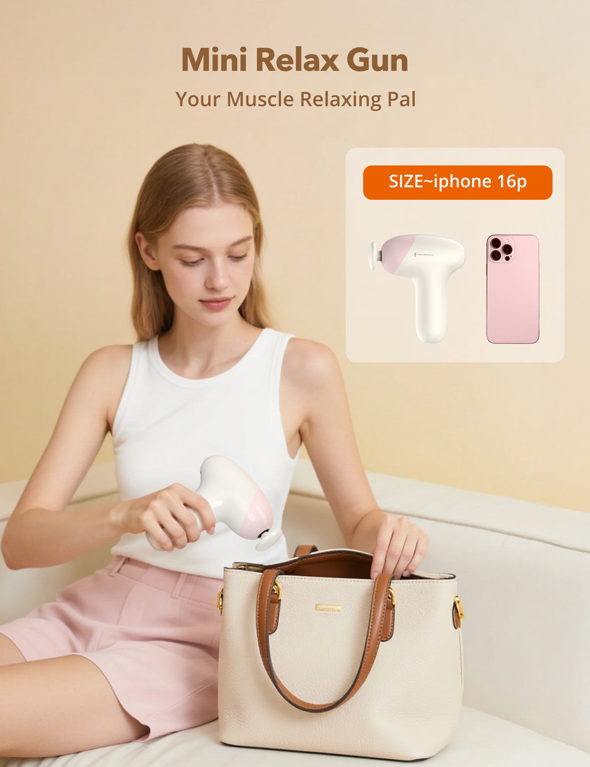 TaoTronics TT-PCA007 Mini Massage Gun, Portable Full Body Massager for Everyday Muscle Relief