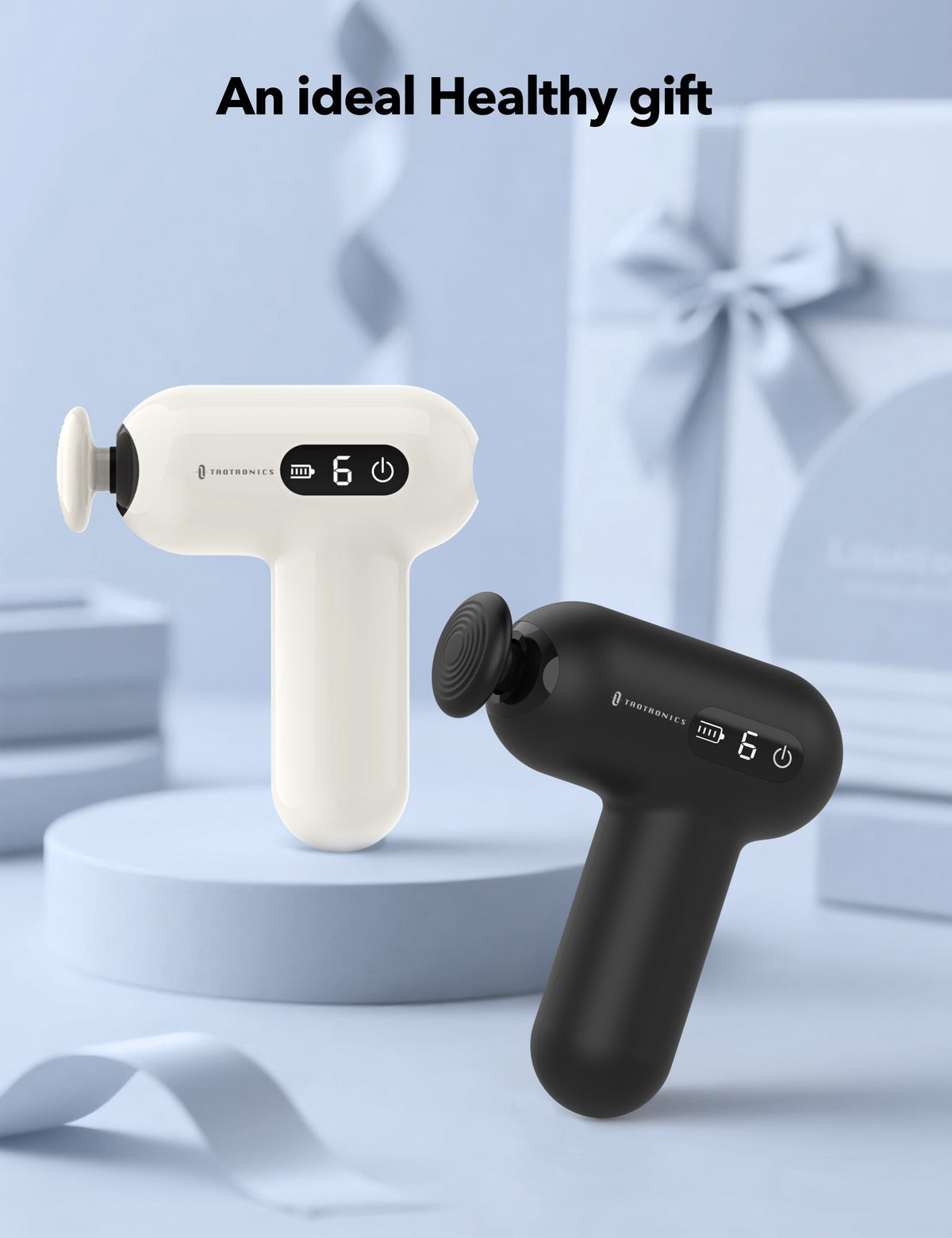 TaoTronics TT-PCA005 Mini Massage Gun, Portable Deep Tissue Massager with 6 Speeds & Quiet Motor