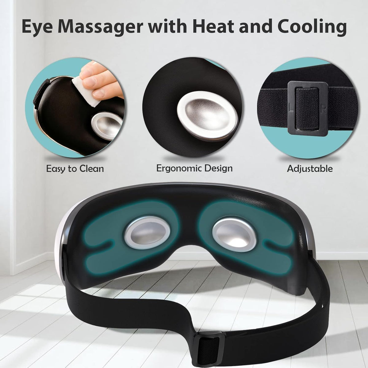 Eye Massager with Heat and Cooling for Migraines Dry Eyes Heated Eye Massager for Sleeping Travel Birthday Gifts for Women and Men