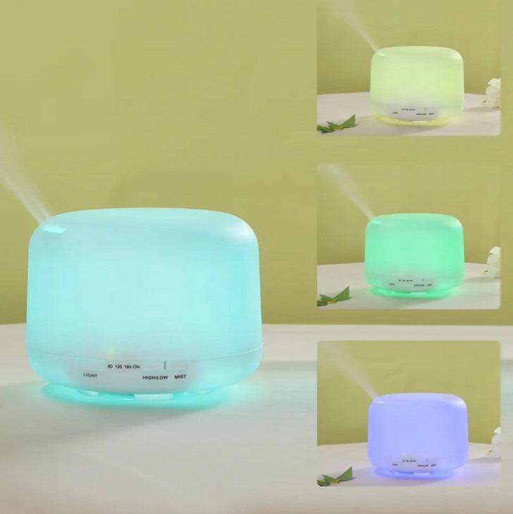 7-Color Ultrasonic Humidifying Essential Oil Diffuser – 350ml, 3 Timer Modes