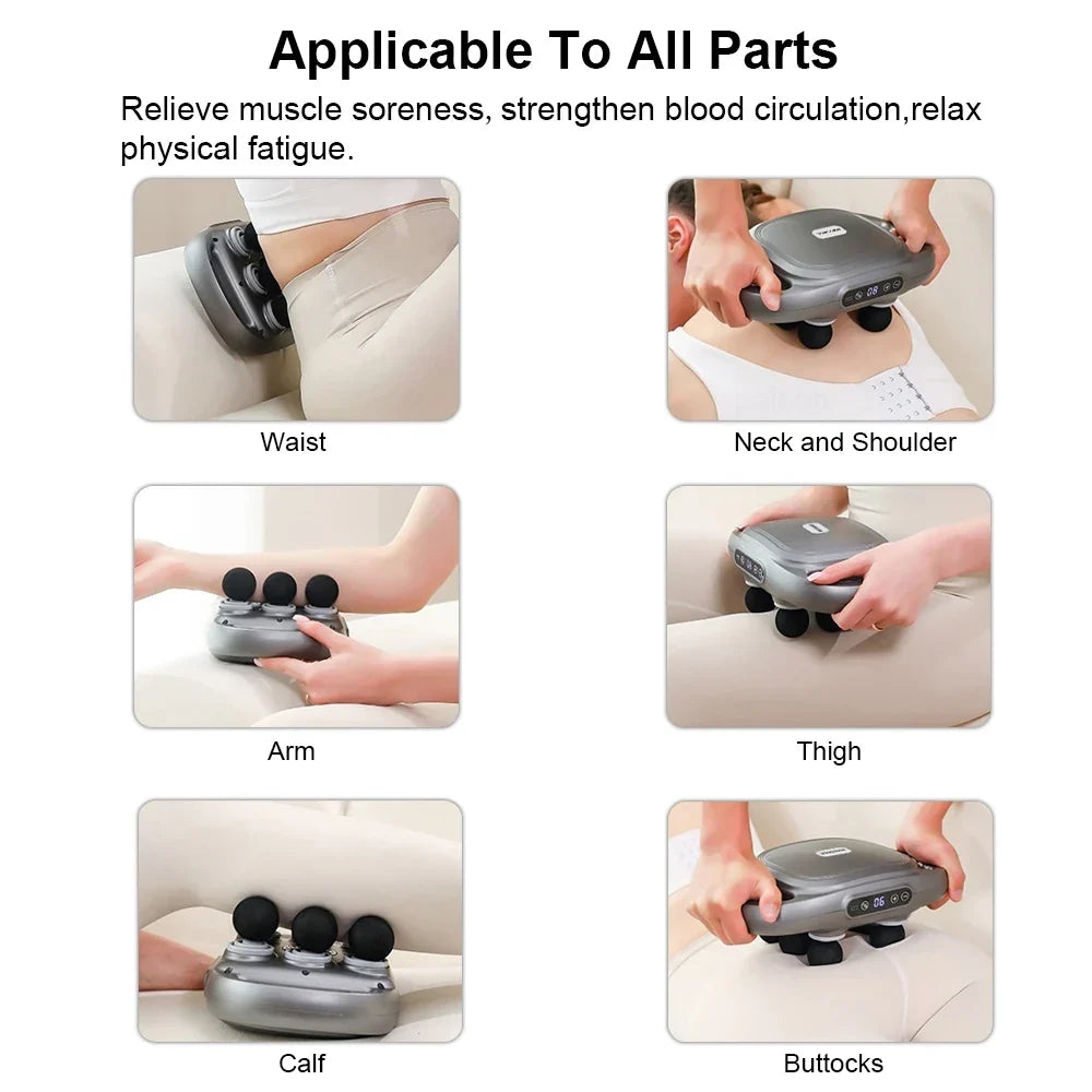 6-Head Fascia Massage Gun | Deep Percussion Muscle Massager