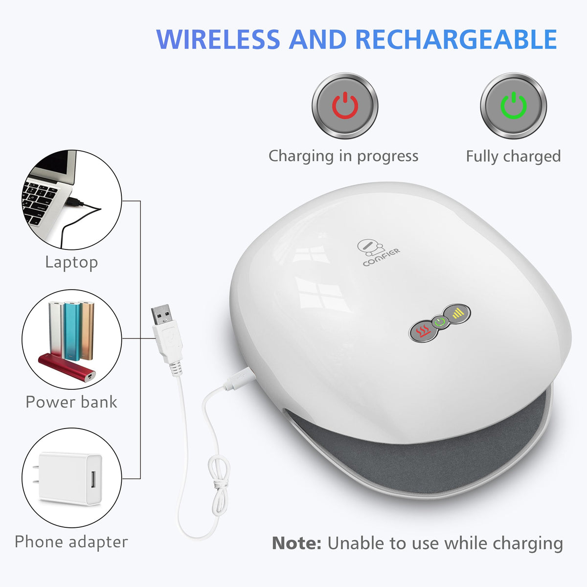 Wireless Hand Massager, 3 Levels Compression & Heating - 4803